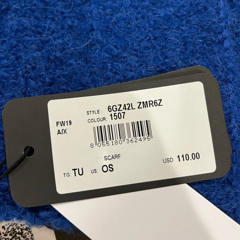 A/X Armani Exchange Blue Scarf